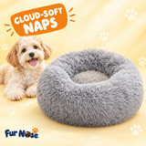 Cloud Calming Donut Bed – Fluffy Faux-Fur Comfort